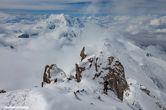 Washburns Thumb on the west buttress ridge of Denali, Alaska, the highest mountain in North America
