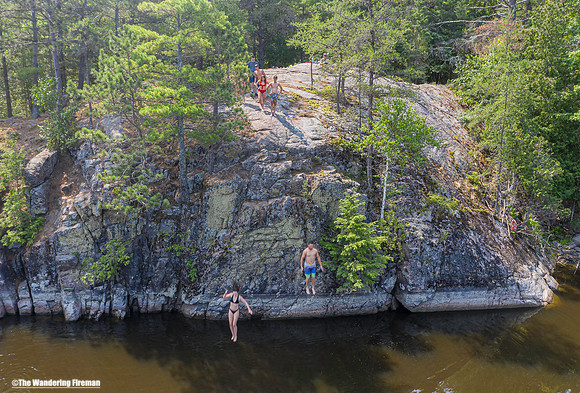 Jumping into the Ottawa River near Mattawa Ontario Canada 2
