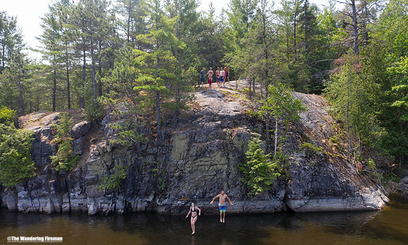 Jumping into the Ottawa River near Mattawa Ontario Canada 15