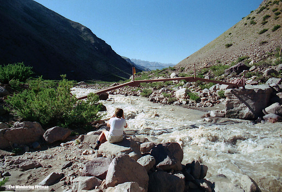 A bridge across the Aconcagua river in Argentina