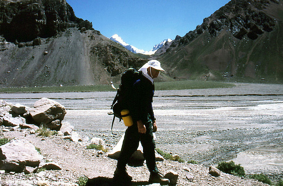 A climbing mate on the trail to Aconcagua Argentina