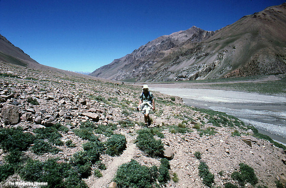 Hiking toward Aconcagua base camp in Argentina
