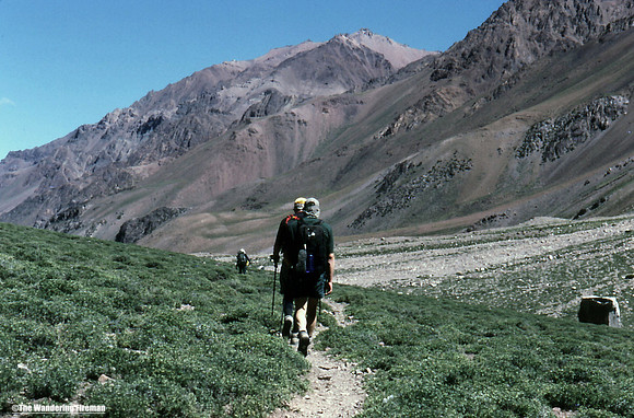 Hiking toward the base camp of Aconcagua Argentina