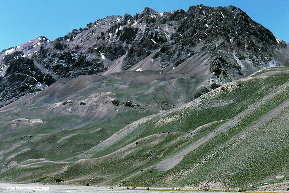 The scenic landscape of the valley leading to Aconcagua Argentina