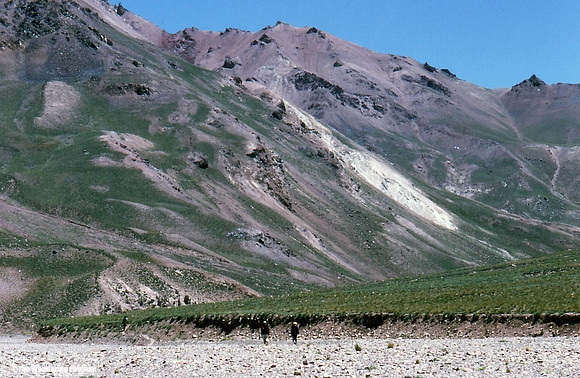 The scenic valley leading to base camp of Aconcagua in Argentina