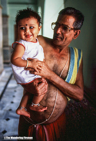 Father and his young daughter in India