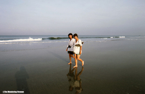 Heather and Pat on the beach in Goa India