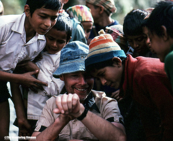 Kurt showing off his digital wristwatch