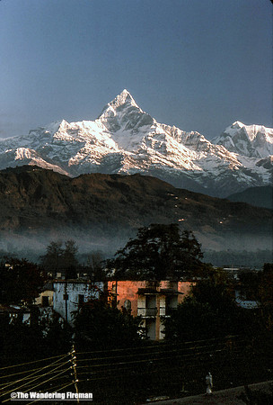 Machapuchare mountain near Pokhara Nepal