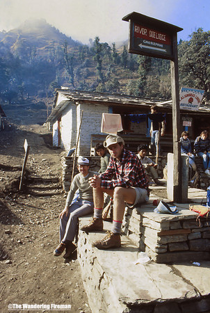 Resting on the Annapurna Circuit trail