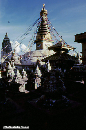 The Temple at Swayambunath in Kathmandu Nepal