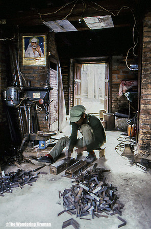 Tradesman in his workshop in Kathmandu Nepal