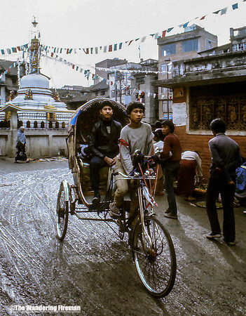 Rickshaw driver through Kathmandu Nepal