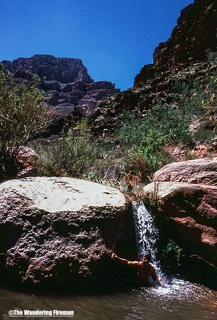 Me cooling off in a pool at the base of Hermit Trail in the Grand Canyon of Arizona