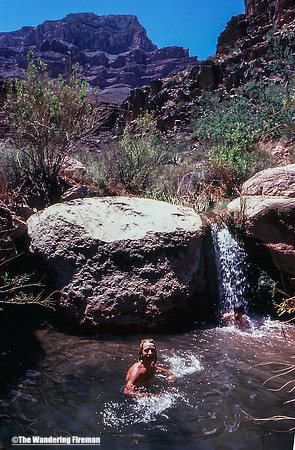 Rich and Dan swimming in a Grand Canyon Swimming hole