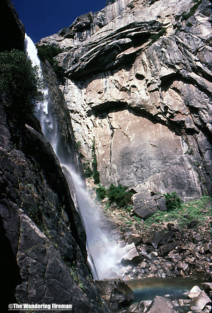 The lower section of Yosemite Falls in California