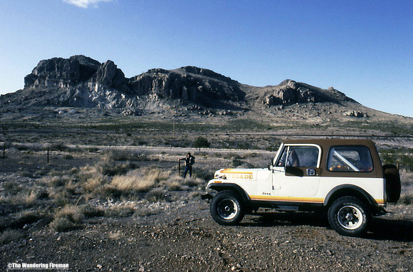 Parked at the side of the road on our way through New Mexico on the way to California
