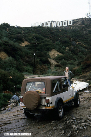 Parked in front of the famous Hollywood sign in Hollywood California