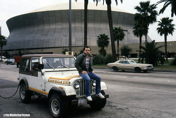 Parked in front of the Superdome in New Orleans Louisiana