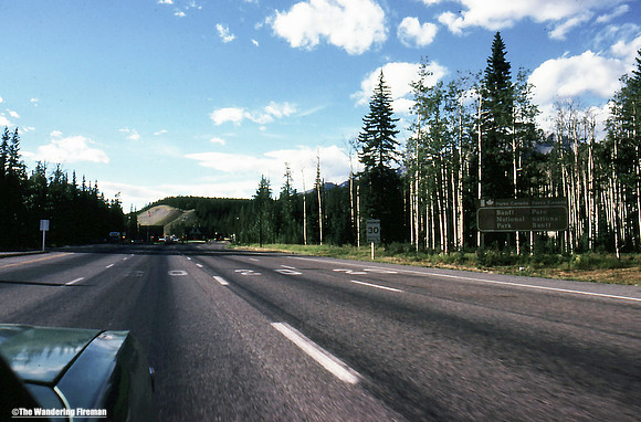 The road driving through Alberta Canada