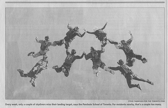 Toronto Star Baldwin skydiving story