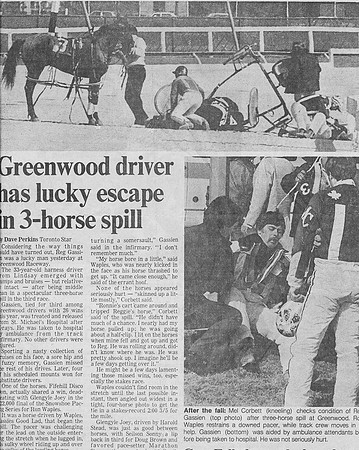 Toronto Star harness racing crash at Greenwood raceway