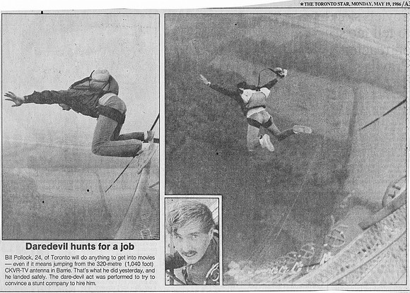 Toronto Star newspaper of base jumper
