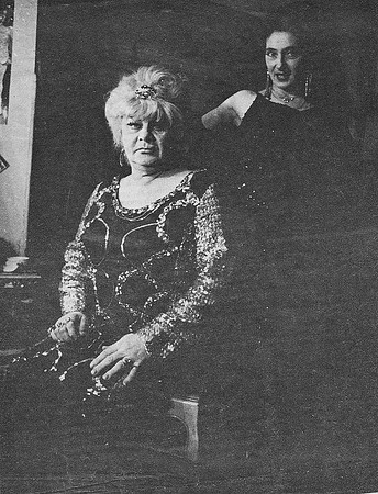 Ryerson Eyeopener image of a cross dresser and her performance partner at the Warwick Hotel in Toronto