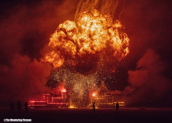 The Great Train Wreck art project at Burning Man 7