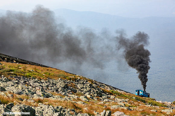The cog wheel train of Mount Washington in New Hampshire