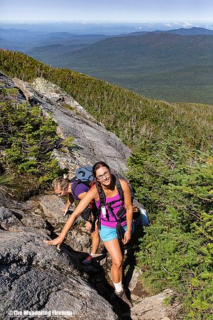 Resting on the way up Mount Washington of the White Mountains in New Hampshire