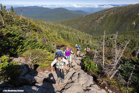 The group catches up on Mount Washington in the White Mountains of New Hampshire