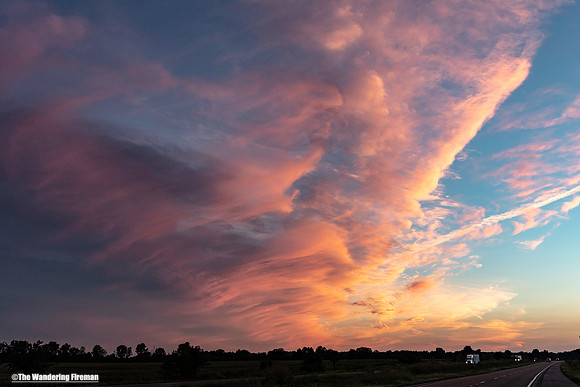 Beautiful cloud formations and sunset