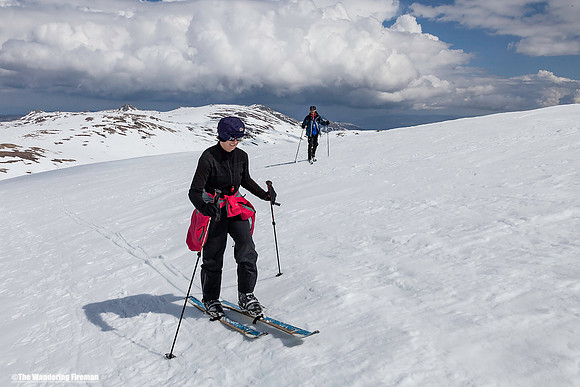 Two climbers are approaching the summit of Kosciuszko in Australia