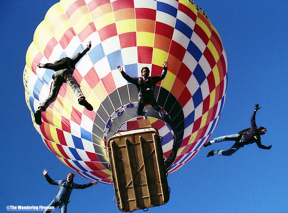 Skydivers making a base jump from a hot air balloon in Florida-5