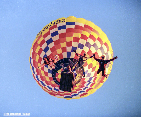 Skydivers making a base jump from a hot air balloon in Florida-7