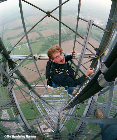 Bill Pollack climbing the Barrie Tower