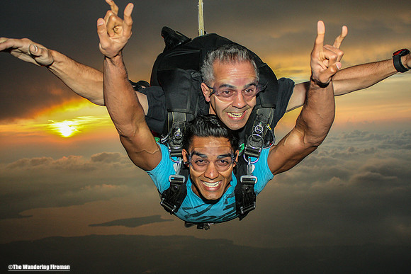 Grinning Skydiving Tandem pair