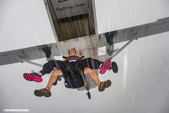 Skydiving during a hailstorm