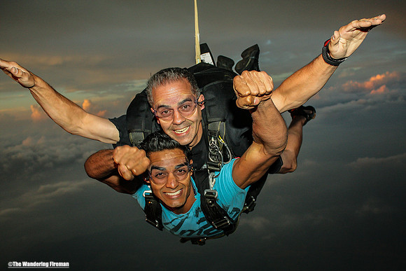 Smiling Skydiving Tandem pair