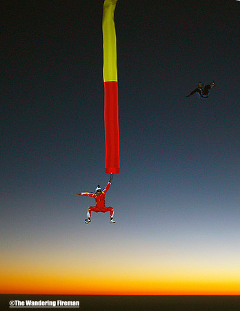Tube skydive at dusk
