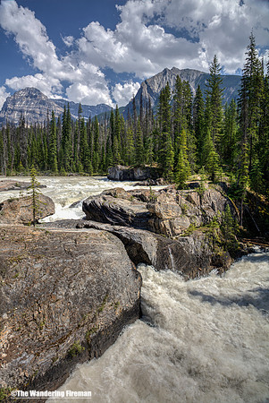 The Natural Bridge on the Kicking Horse River of Yoho National Park in British Columbia Canada