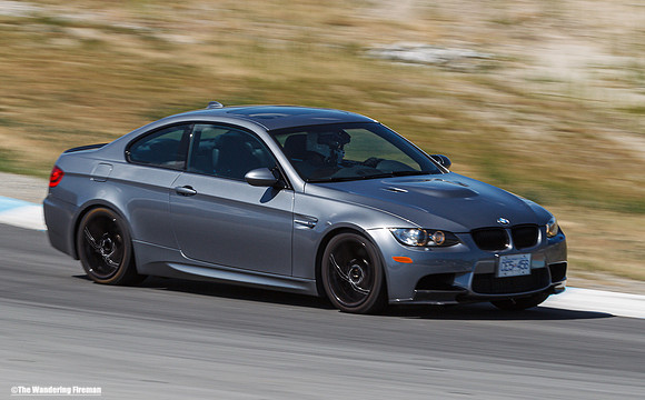 Area 27 race track silver BMW car in British Columbia