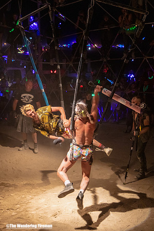 The Thunderdome theme camp of Burning Man in Black Rock City, Nevada