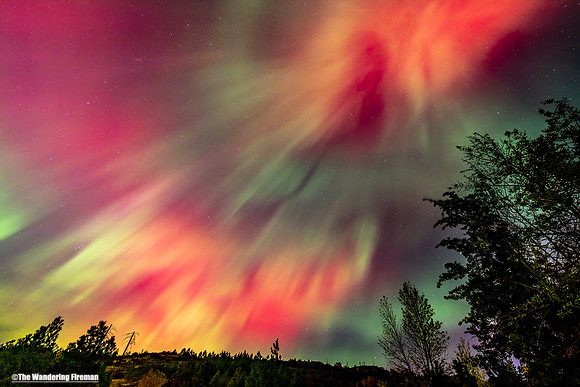 The Aurora Borealis over Kelowna British Columbia