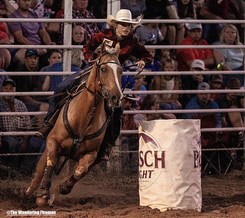 Women's barrel racing at the annual Leon Iowa July 4th rodeo
