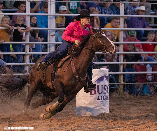 Women's barrel racing at the annual Leon Iowa July 4th rodeo