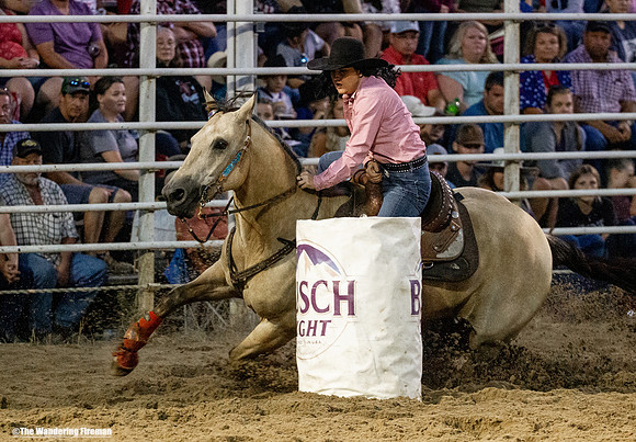 Women's barrel racing at the annual Leon Iowa July 4th rodeo