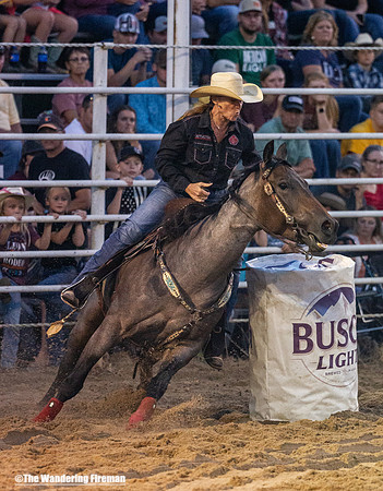 Women's barrel racing at the annual Leon Iowa July 4th rodeo