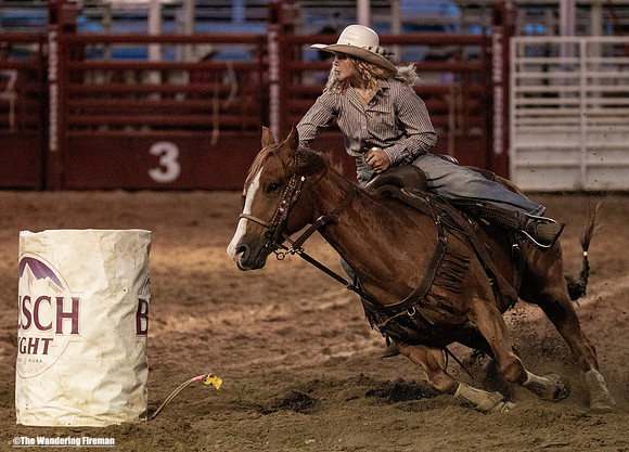 Women's barrel racing at the annual Leon Iowa July 4th rodeo